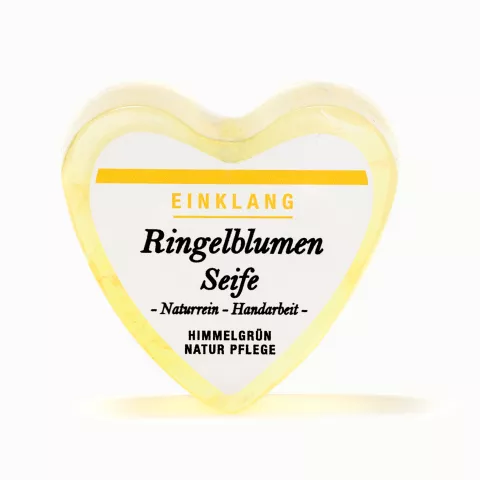 Ringelblume Seifenherz mit Kräutern (84g) - Himmelgrün